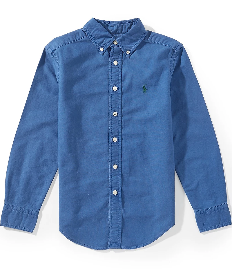 Polo Ralph Lauren Big Boys Long-Sleeve Garment-Dyed Oxford Shirt