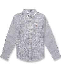 Polo Ralph Lauren Big Boys Long Sleeve Performance Checked Oxford Shirt
