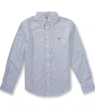 Polo Ralph Lauren Big Boys Long Sleeve Performance Checked Oxford Shirt
