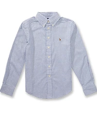 Polo Ralph Lauren Big Boys Long Sleeve Performance Checked Oxford Shirt