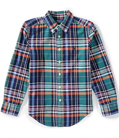 Polo Ralph Lauren Big Boys Long-Sleeve Plaid Oxford Shirt
