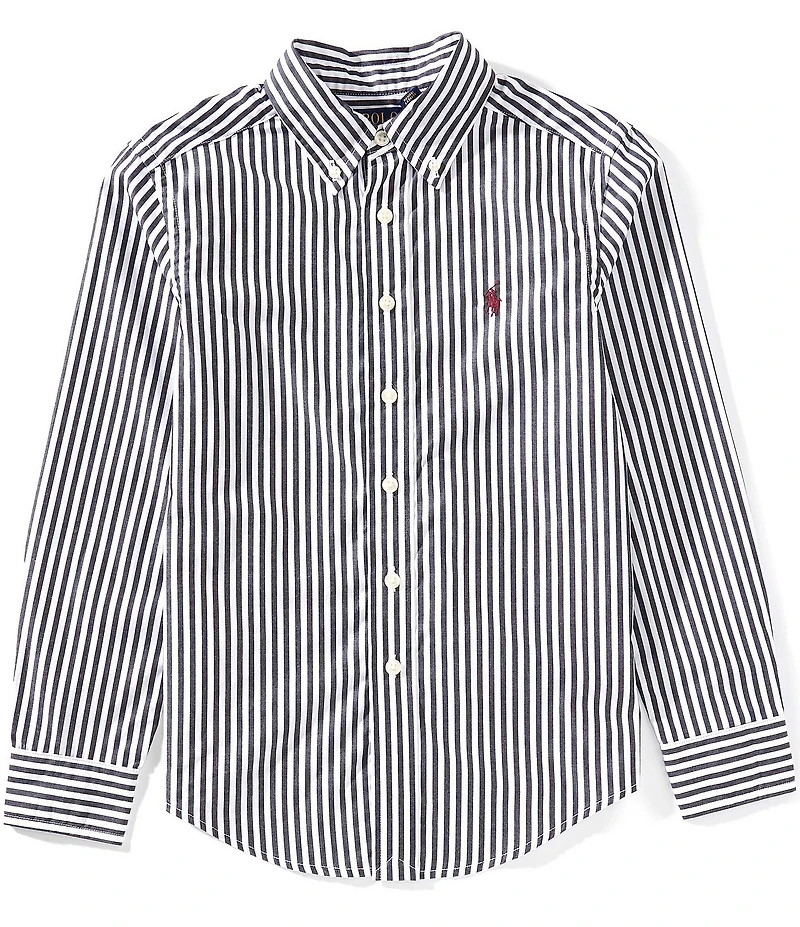 Polo Ralph Lauren Big Boys Long-Sleeve Striped Poplin Shirt