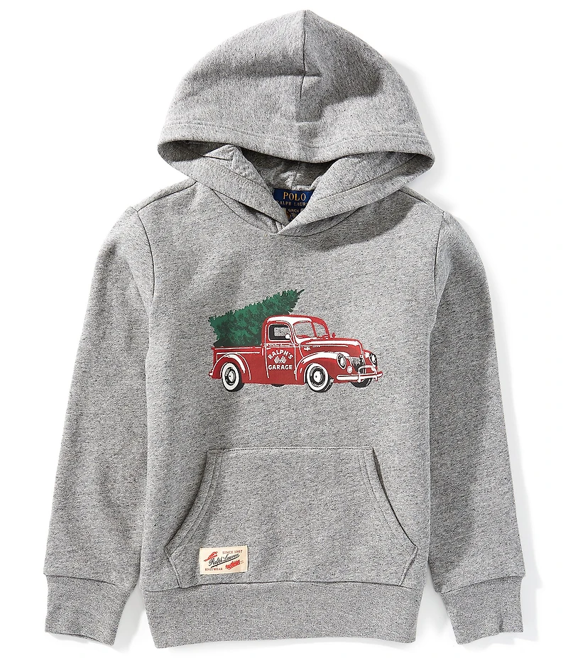 Polo Ralph Lauren Big Boys Long-Sleeve Truck-Print Fleece Hoodie