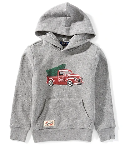 Polo Ralph Lauren Big Boys Long-Sleeve Truck-Print Fleece Hoodie