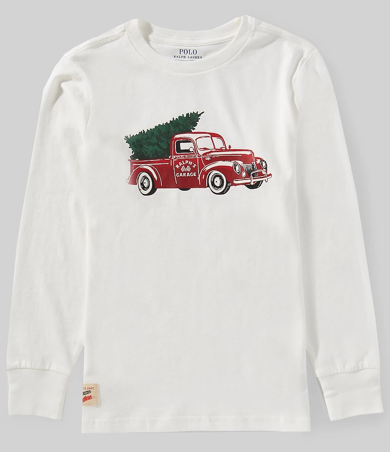 Polo Ralph Lauren Big Boys Long-Sleeve Truck Print T-Shirt