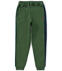 Polo Ralph Lauren Big Boys Plaid-Trim Fleece Jogger Pants