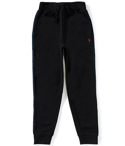 Polo Ralph Lauren Big Boys Plaid-Trim Fleece Jogger Pants
