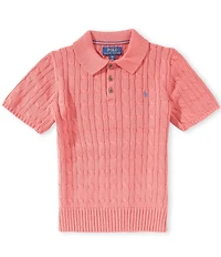 Polo Ralph Lauren Big Boys Short-Sleeve Cable-Knit Polo Sweater