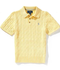 Polo Ralph Lauren Big Boys Short-Sleeve Cable-Knit Polo Sweater