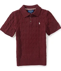 Polo Ralph Lauren Big Boys Short Sleeve Cable Knit Polo Sweater