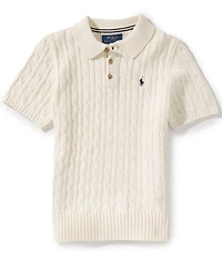 Polo Ralph Lauren Big Boys Short-Sleeve Cable-Knit Polo Sweater