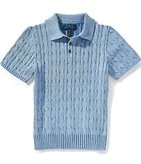 Polo Ralph Lauren Big Boys Short-Sleeve Cable-Knit Polo Sweater