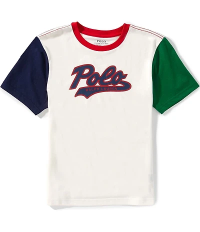 Polo Ralph Lauren Big Boys Short Sleeve Color Block Logo Jersey T-Shirt