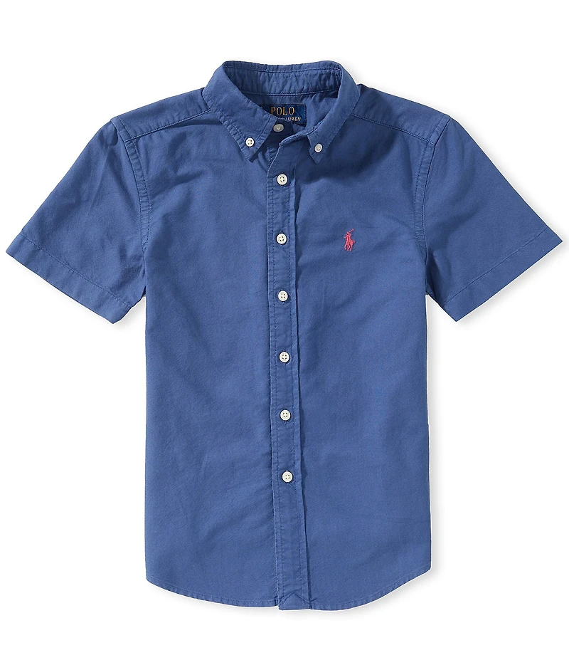 Polo Ralph Lauren Big Boys Short-Sleeve Garment-Dyed Oxford Shirt