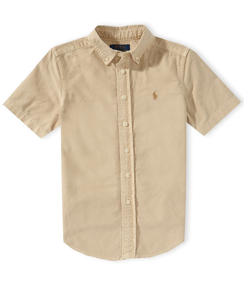 Polo Ralph Lauren Big Boys Short-Sleeve Garment-Dyed Oxford Shirt