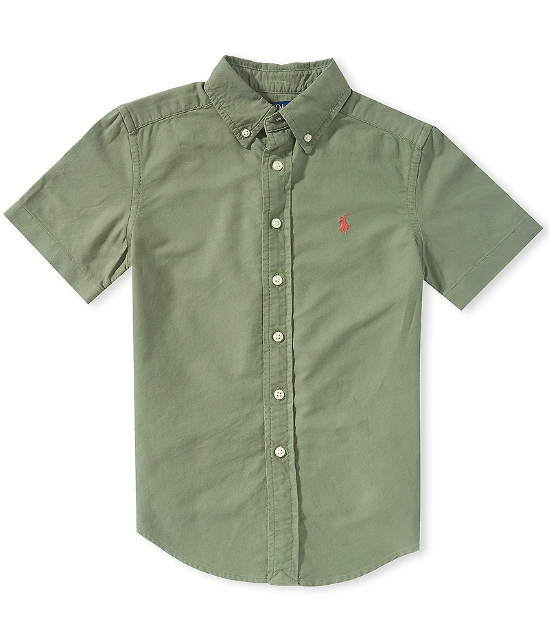 Polo Ralph Lauren Big Boys Short-Sleeve Garment-Dyed Oxford Shirt