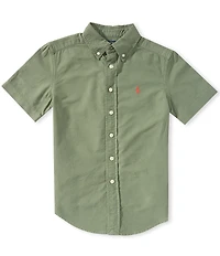 Polo Ralph Lauren Big Boys Short-Sleeve Garment-Dyed Oxford Shirt
