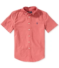 Polo Ralph Lauren Big Boys Short-Sleeve Garment-Dyed Oxford Shirt