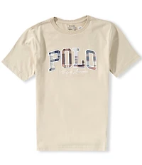 Polo Ralph Lauren Big Boys Short-Sleeve Madras-Logo Jersey Tee