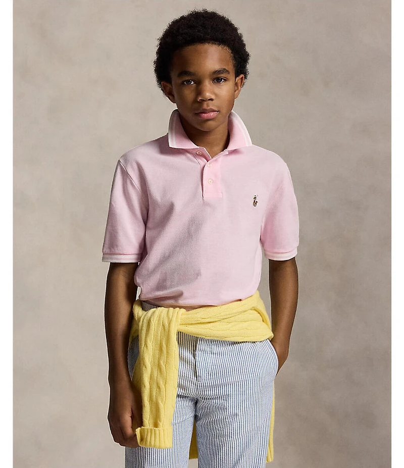 Polo Ralph Lauren Big Boys Short Sleeve Oxford Mesh Polo Shirt