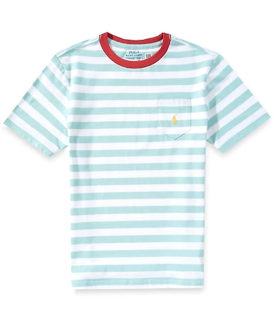 Polo Ralph Lauren Big Boys Short Sleeve Striped Pocket Jersey T-Shirt
