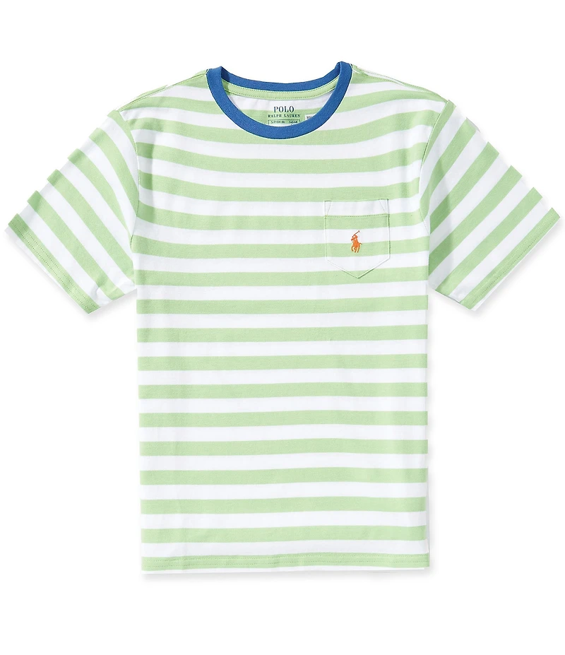 Polo Ralph Lauren Big Boys Short Sleeve Striped Pocket Jersey T-Shirt