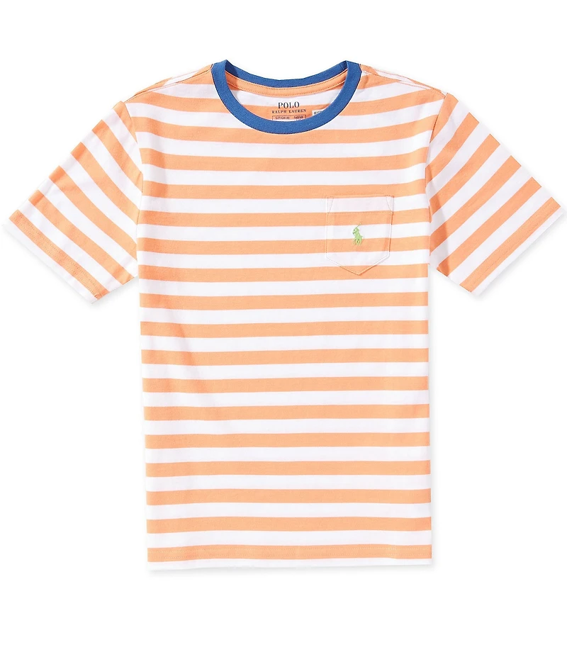 Polo Ralph Lauren Big Boys Short Sleeve Striped Pocket Jersey T-Shirt