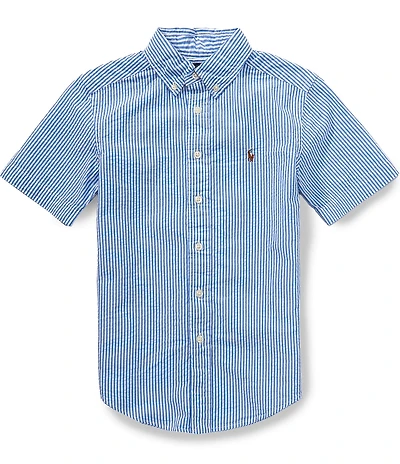 Polo Ralph Lauren Big Boys Short-Sleeve Striped Seersucker Shirt