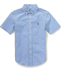 Polo Ralph Lauren Big Boys Short-Sleeve Striped Seersucker Shirt