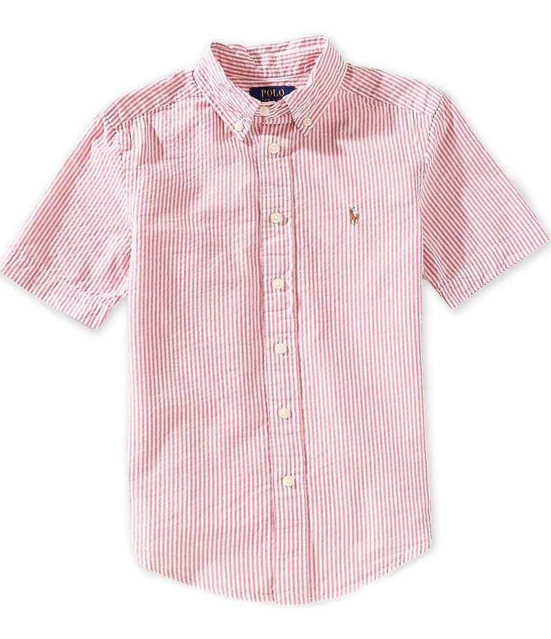 Polo Ralph Lauren Big Boys Short-Sleeve Striped Seersucker Shirt