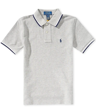 Polo Ralph Lauren Big Boys Short Sleeve Striped Trim Mesh Polo Shirt