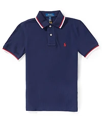 Polo Ralph Lauren Big Boys Short Sleeve Striped Trim Mesh Polo Shirt