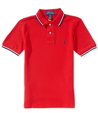 Polo Ralph Lauren Big Boys Short Sleeve Striped Trim Mesh Polo Shirt