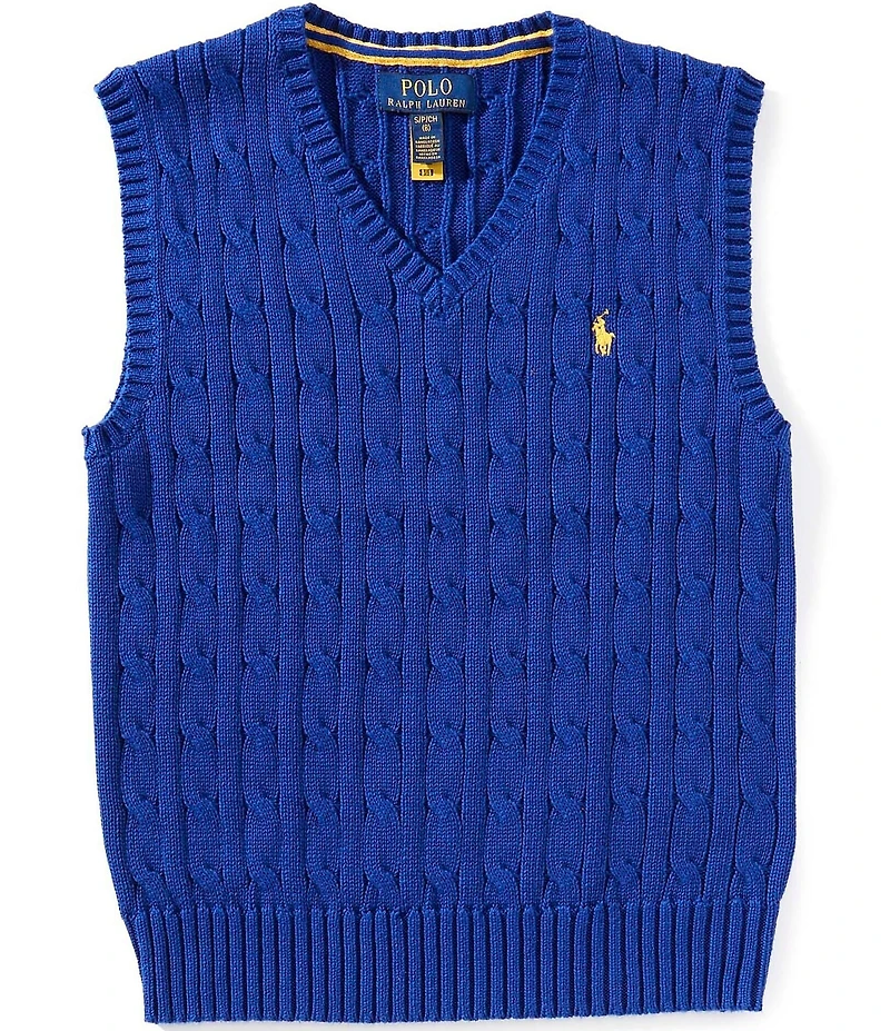 Polo Ralph Lauren Big Boys Sleeveless Cable-Knit Sweater Vest