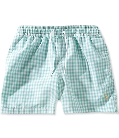 Polo Ralph Lauren Big Boys Traveler Gingham-Printed Swim Trunks