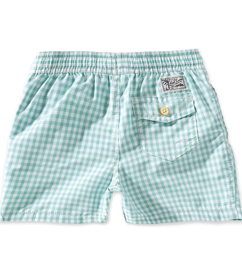 Polo Ralph Lauren Big Boys Traveler Gingham-Printed Swim Trunks