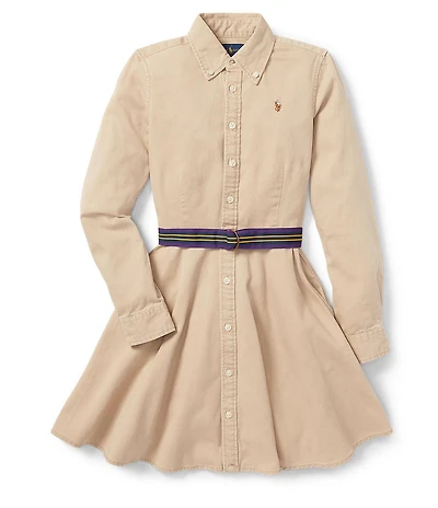 Polo Ralph Lauren Big Girls Button-Front Belted Shirtdress