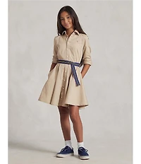 Polo Ralph Lauren Big Girls Button-Front Belted Shirtdress