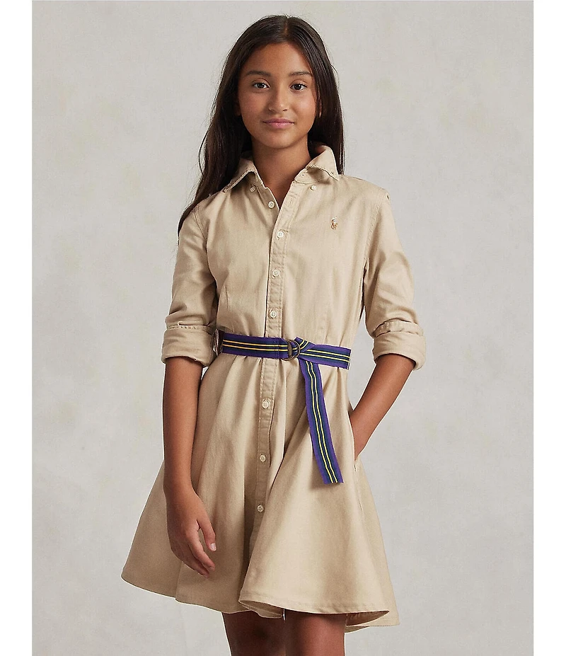 Polo Ralph Lauren Big Girls Button-Front Belted Shirtdress