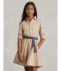 Polo Ralph Lauren Big Girls Button-Front Belted Shirtdress