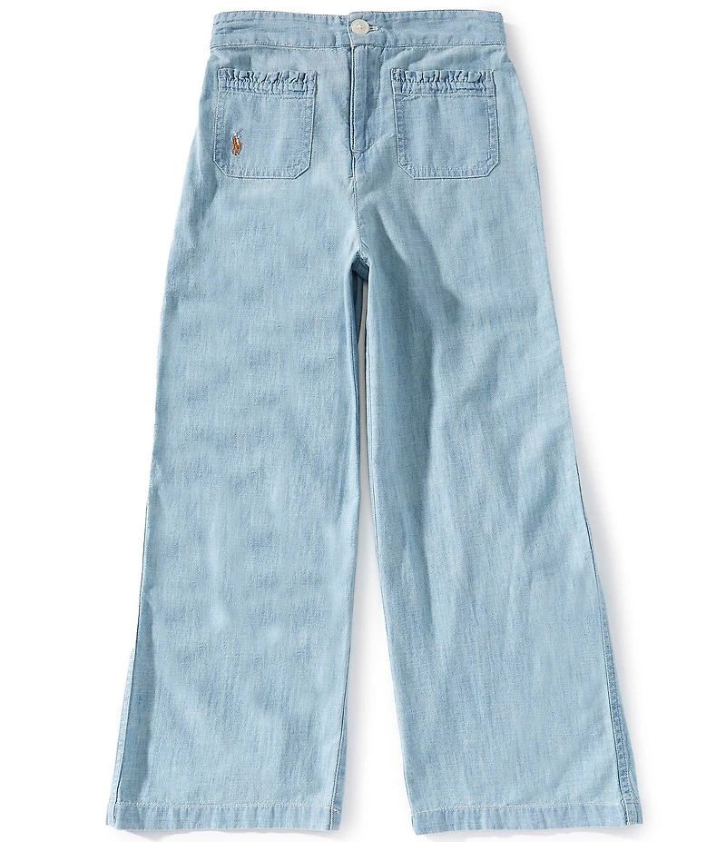Polo Ralph Lauren Big Girls Chambray Wide-Leg Pants