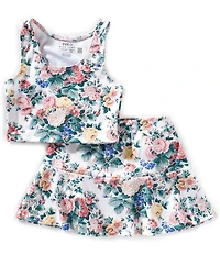 Polo Ralph Lauren Big Girls Floral-Printed Performance Jersey Top & Matching Skort Set