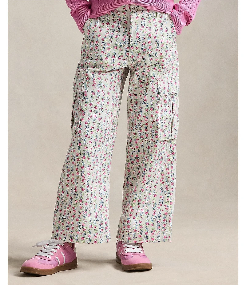 Polo Ralph Lauren Big Girls Floral Wide-Leg Canvas Cargo Pants