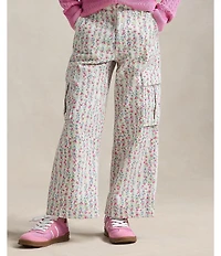 Polo Ralph Lauren Big Girls Floral Wide-Leg Canvas Cargo Pants