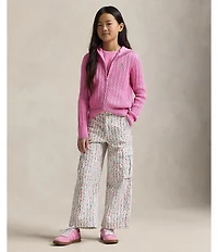 Polo Ralph Lauren Big Girls Floral Wide-Leg Canvas Cargo Pants