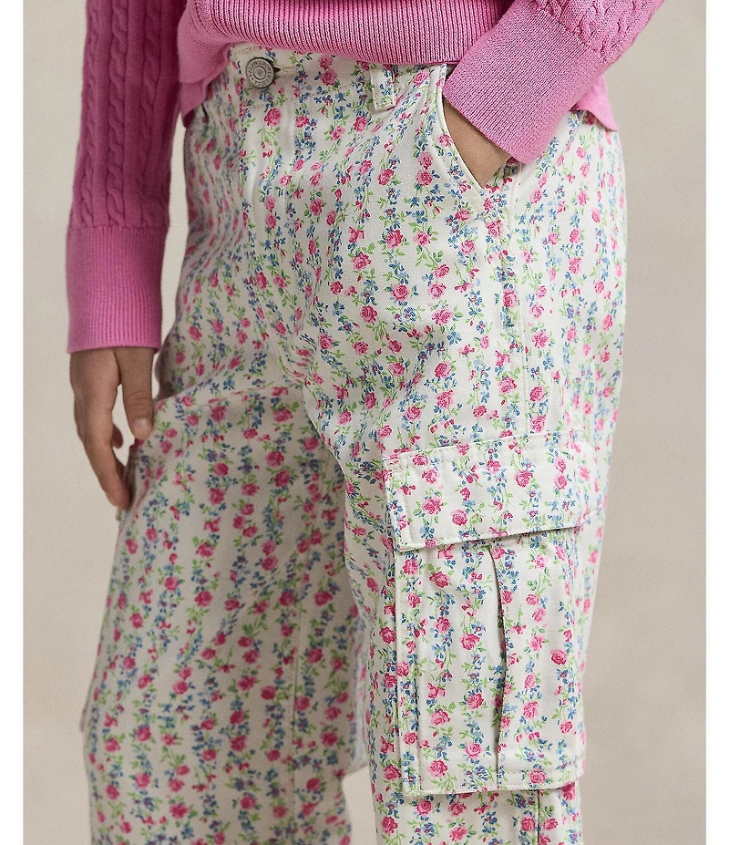 Polo Ralph Lauren Big Girls Floral Wide-Leg Canvas Cargo Pants
