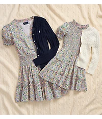 Polo Ralph Lauren Big Girls Long-Sleeve Mini-Cable-Knit Button Front Cardigan
