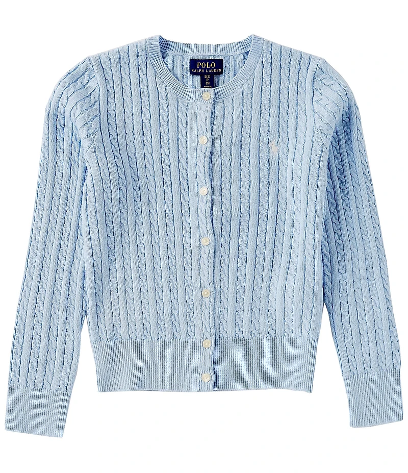 Polo Ralph Lauren Big Girls Long-Sleeve Mini-Cable-Knit Button Front Cardigan