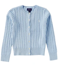 Polo Ralph Lauren Big Girls Long-Sleeve Mini-Cable-Knit Button Front Cardigan