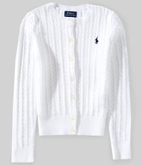 Polo Ralph Lauren Big Girls Long-Sleeve Mini-Cable-Knit Button Front Cardigan